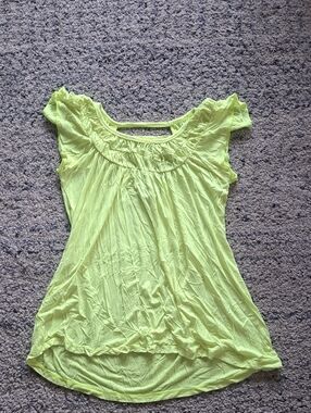 Say What? Neon Green Cap Sleeve Tunic Top